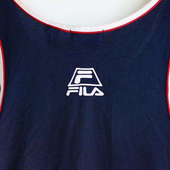 Vintage 80's Fila Blue & Red Basketball Tank Top - Picture 4 of 6